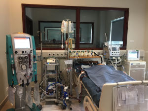 picture of single hospital room with septic shock patient
