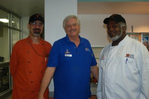 Robert Mayberry, Scott Meyer and Ernest Owney at the welcome luncheon))__