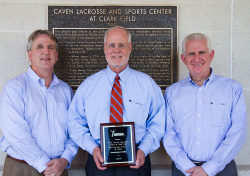 Photo of Pete Schaack, Tom Dison and Eric Stoutner displaying Outstanding Sports Facility award
