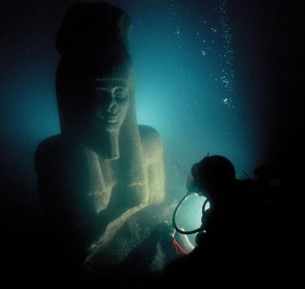 Egyptian statue under the sea