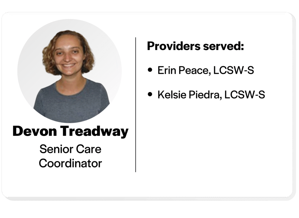 Headshot of Devon Treadway, Senior Care Coordinator.