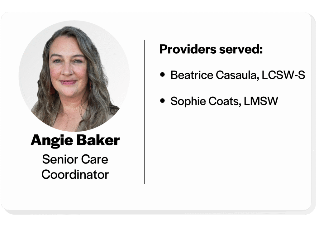 A head shot of Angie Baker, Senior Care Coordinator. 