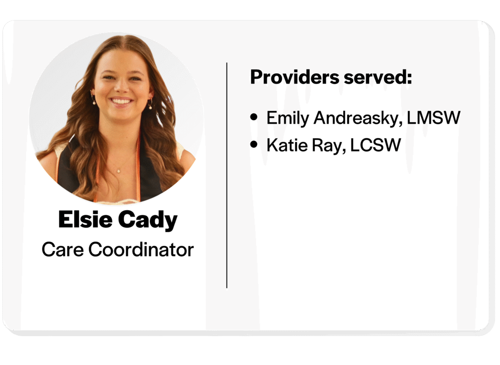 Headshot of Elsie Cady, Care Coordinator. 