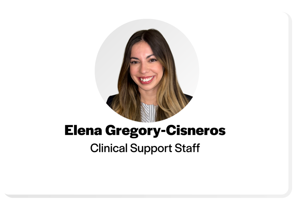 Headshot of Elena Gregory-Cisneros, Clinical Support Staff.