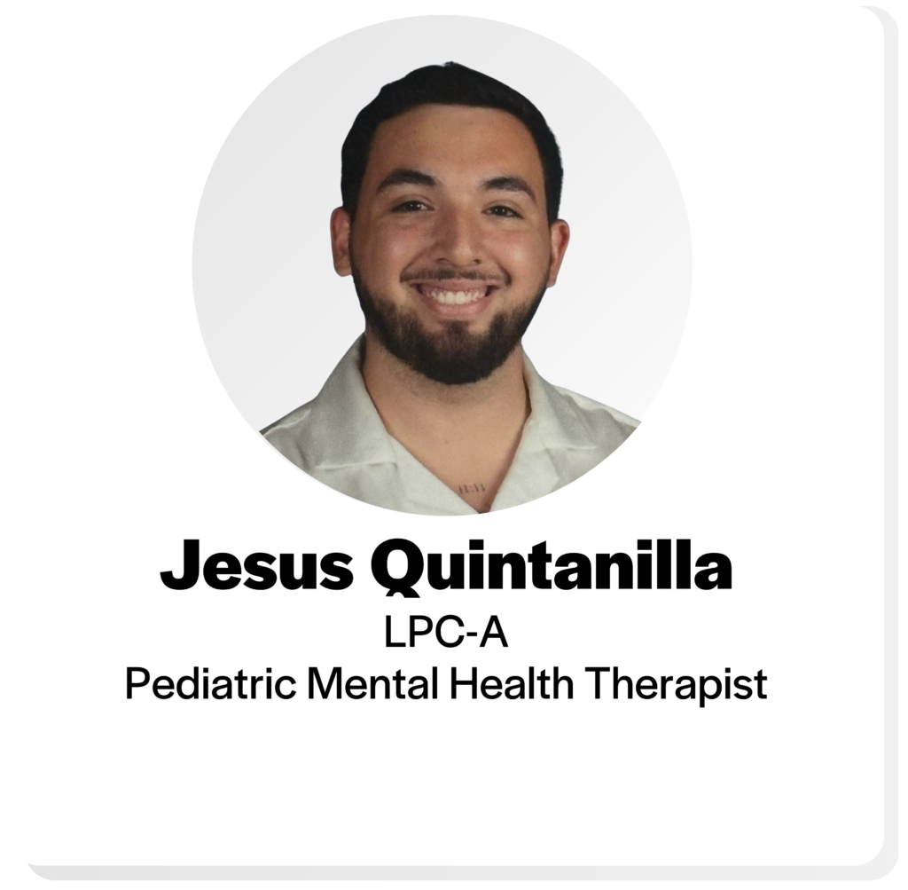 headshot of jesus quintanilla L P C A, pediatric mental health therapist