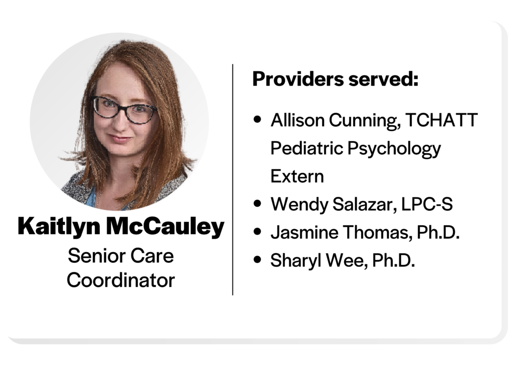 Headshot of Kaitlyn McCauley, senior care coordinator. 