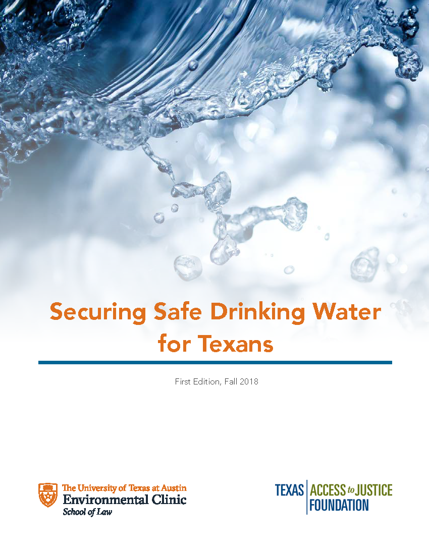 Report Cover Page: Securing Safe Drinking Water for Texans