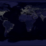 map of the world showing nighttime lights