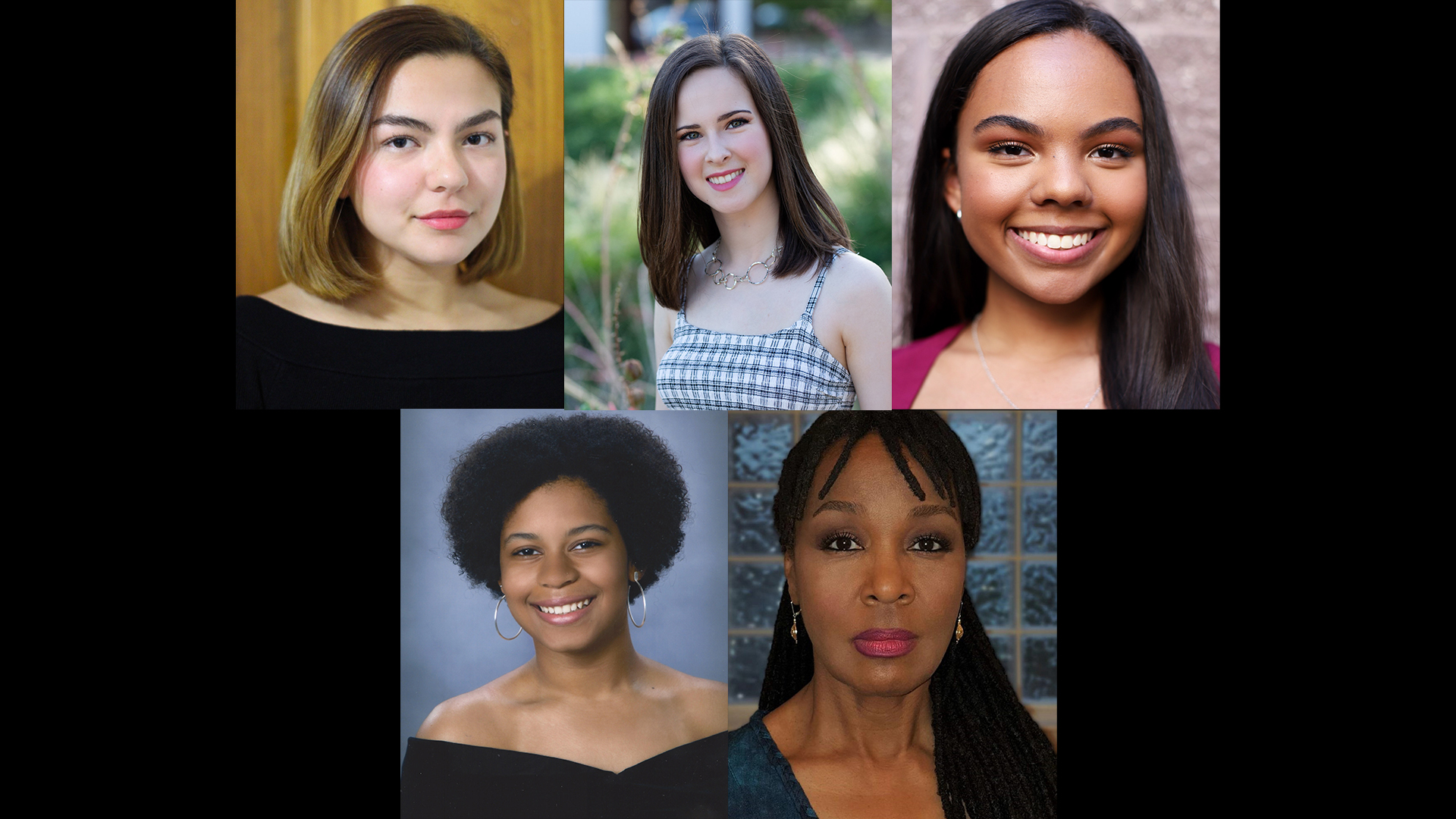 five headshots of actresses performing in Community Garden