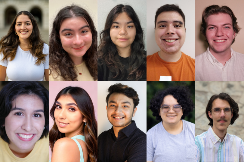 Meet the cast of The Smartest Girl in the World. 10 headshots of the cast organized in 2 rows with 5 headshots per row. 
