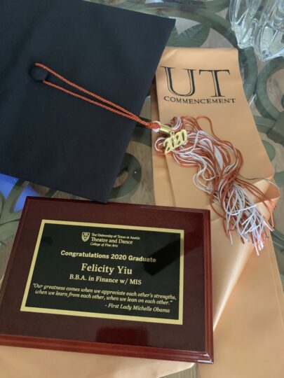 Felicity's cap, plaque and stole