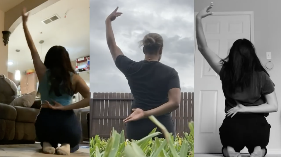 Three dancers posing