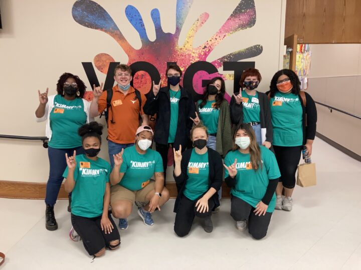 group of students on touring production of tya show