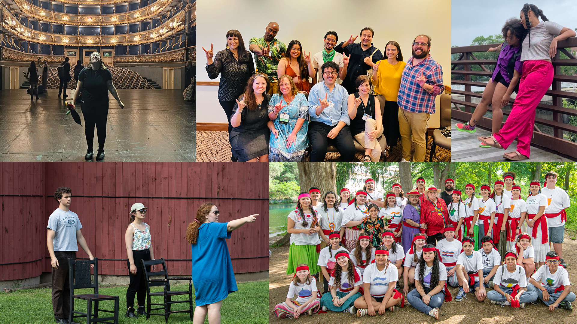 five photos of students, faculty and alumni working on projects over the summer months