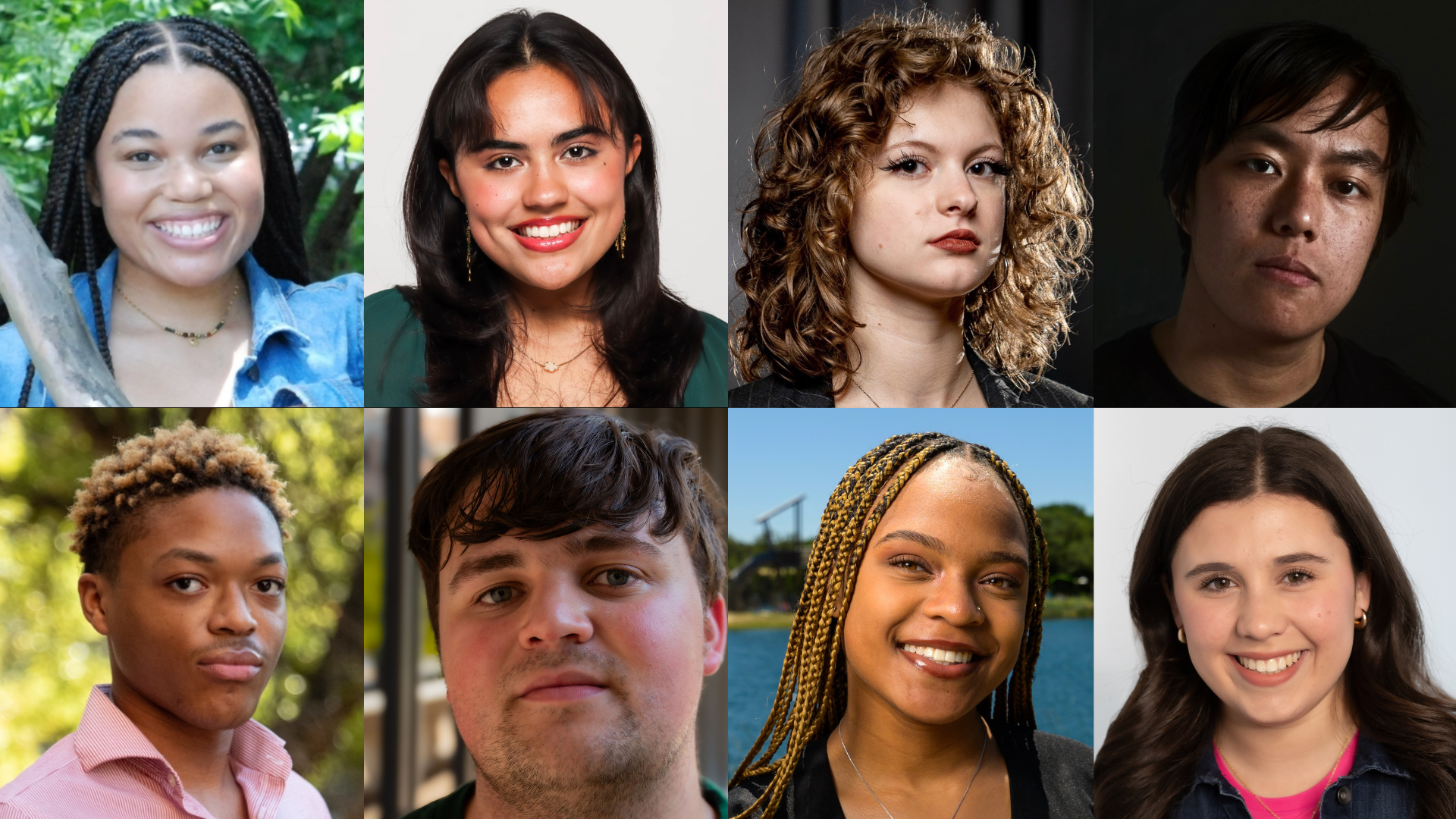 Headshots of the cast of this girl laughs in a grid
