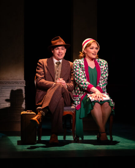 Production photo of Murder on the Links actors in 1920s costumes
