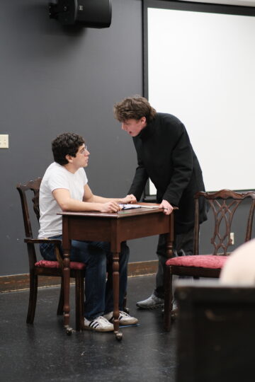 Two actors rehearse a scene from ORDINARY TIME