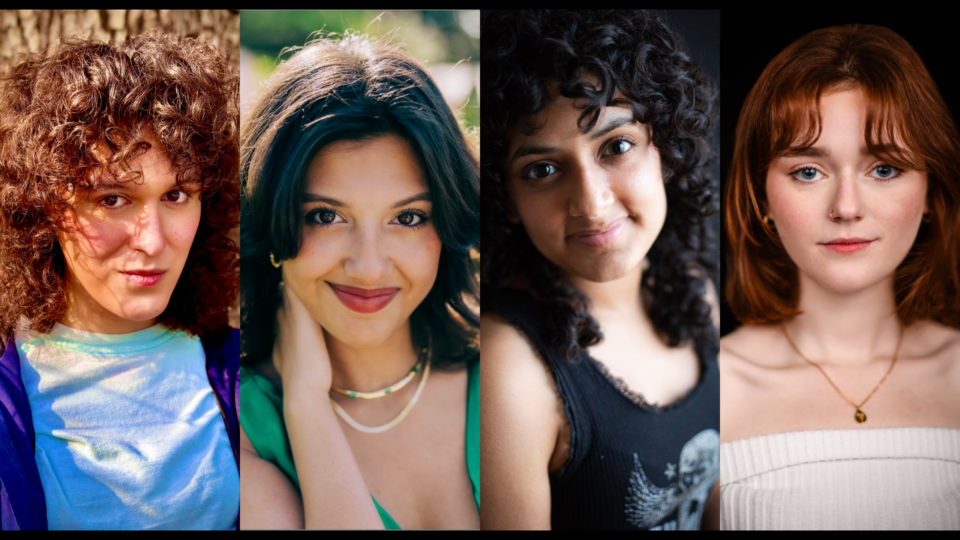 Four headshots of cast members performing in VULTURINE