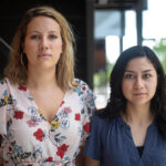Rose Lewis (left) and Nayeli Moreno (right) pose for a portrait outside of the Texas Defender Service office on Aug. 8, 2019. Texas Defender Service is an Austin nonprofit dedicated to improving the quality of representation afforded to individuals in capital crime cases. As TDS interns both Lewis and Moreno assisted the defense team of Arturo Garza, who pleaded guilty to severely beating and strangling his pregnant girlfriend to death. A jury found there was enough mitigating evidence and a Nueces County judge sentenced Garza to life without parole.