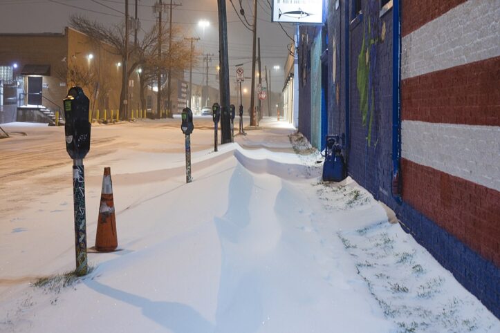 Street covered in snow