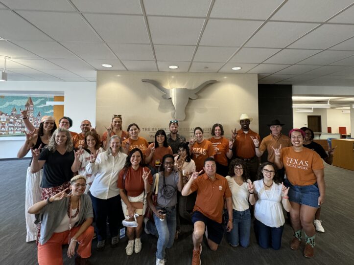 Dean Cole with alumni at Walter Webb Hall