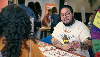 Dante Vargas at a booth
