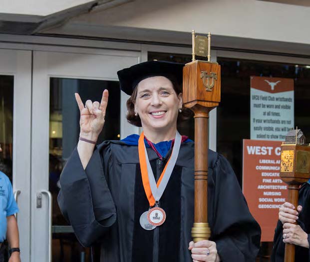 Dr. Busch Armendariz with commencement regalia