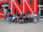 Atlanta 2008 - students standing in front of giant CNN sign