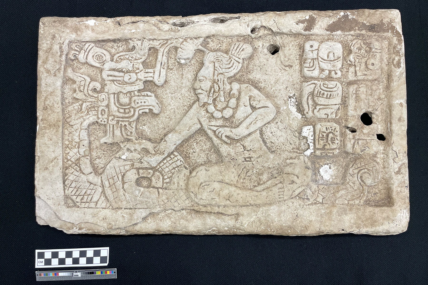 Historic stone tablet, possibly of Maya origin