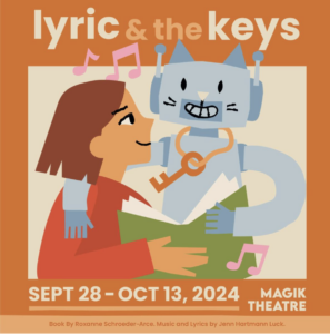 Lyric & Key Flyer, with a Child and Robot reading a book.