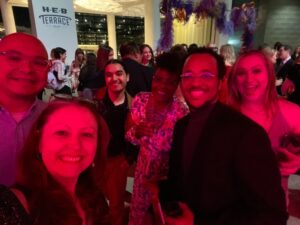 Image of Roxanne Schreoder-Arce, Juan Leyva and company at the 2023 Texas Medal of the Arts Awards. 