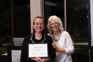 UTFA Outstanding Educator Award Honoree Ana Maria Solis, Director of Orchestras, Austin High School and Dr. Laurie Scott