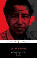 Book cover for An Organizer's Tale : Speeches by Cesar Chavez, featuring a photograph of Cesar Chavez