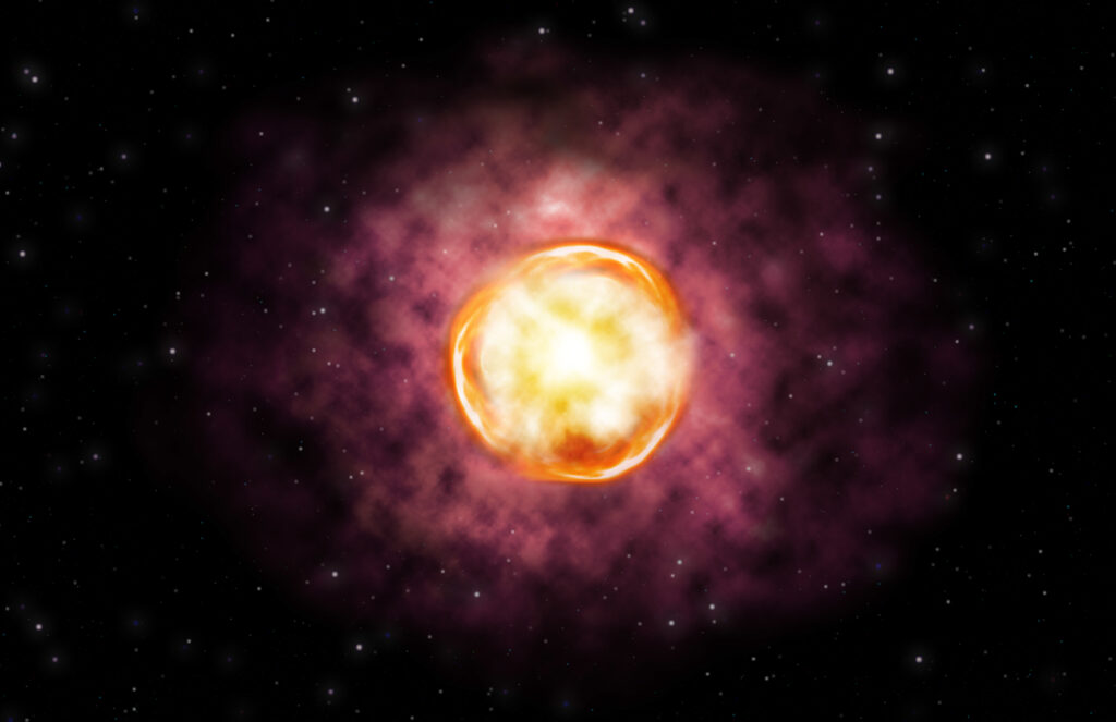 Artist’s concept of the SN 2016iet pair-instability supernova.