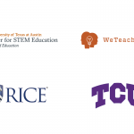 Logos of - Center for STEM Education, WeTeach_CS, Rice University, TCU