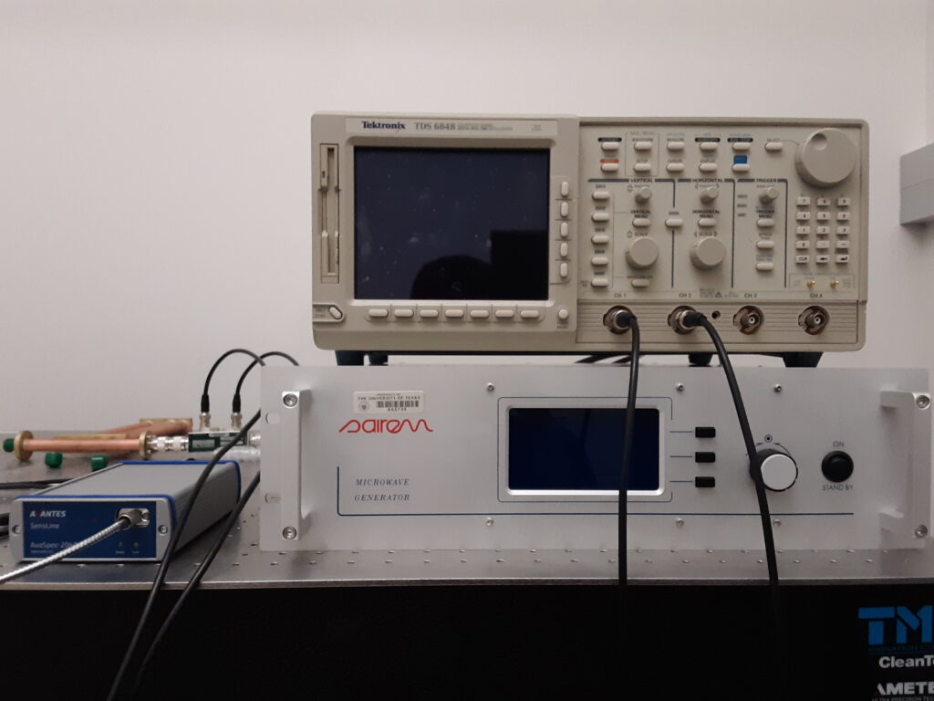 Picture of microwave generation and measurement equipment